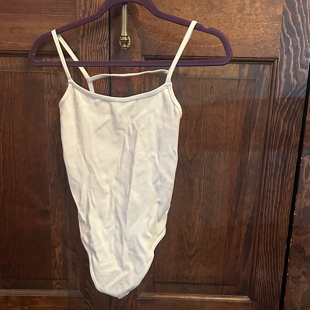 Cream Ribbed Bodysuit
